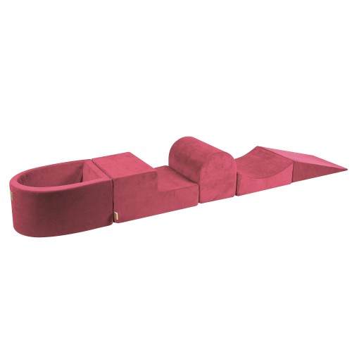 Velvet Kids Foam Climbing Blocks Raspberry Red - Baby Soft Play Set without balls