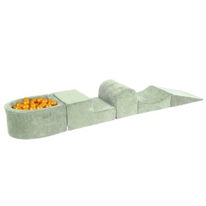 Velvet Foam Playset with Small Ball Pit with 100 Balls Sage Green: Gold