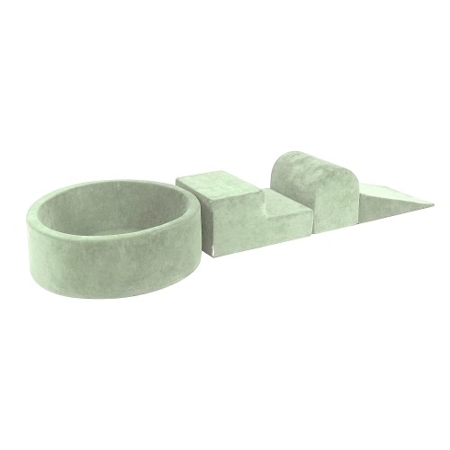 Velvet Kids Foam Climbing Blocks Sage Green - Baby Soft Play Set without balls