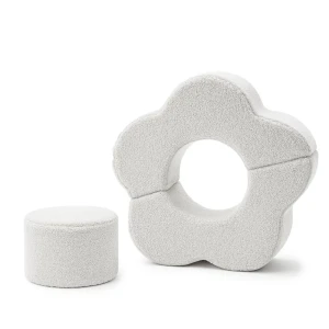 Foam Playground for Children | Flower Shape Set | 3 Elements | Bearly Off White