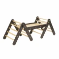 Climbing triangle for children with slide and climbing frame, set black