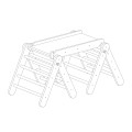 Climbing triangle for children with slide and climbing frame, set natural