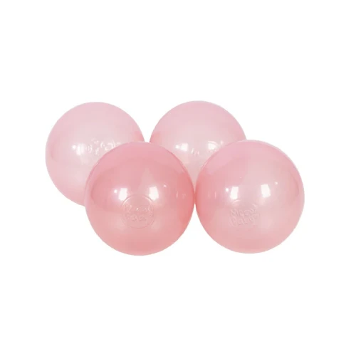 Soft Plastic Balls 7cm for the Ball Pit 50 pcs, Transparent Pink