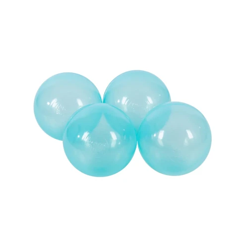 Soft Plastic Balls 7cm for the Ball Pit 25 pcs, Transparent Turquoise 