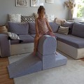 Velvet Foam 3 elements Playset with Ball Pit 90x30cm with 200 Balls Light Gray/without balls