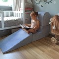Velvet Foam 3 elements Playset with Ball Pit 90x30cm with 200 Balls Light Gray/without balls