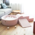 Velvet Foam 3 elements Playset with Ball Pit 90x30cm, Light Pink, without balls