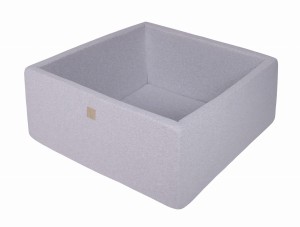 Square Ball Pit without balls, 110x110x40cm, Light Grey, Cotton
