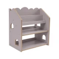 MeowBaby Montessori Bookcase– MDF House Bookshelf Color gray