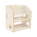 MeowBaby Montessori Bookcase– MDF House Bookshelf Color beige