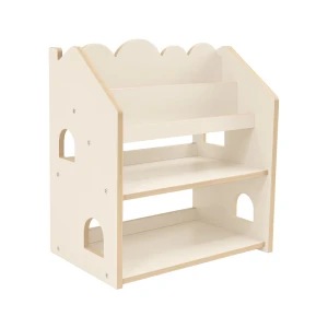MeowBaby Montessori Bookcase– MDF House Bookshelf Color beige