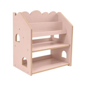 MeowBaby Montessori Bookcase– MDF House Bookshelf Color powder-pink