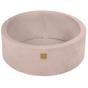 Round Ball Pit without balls, 90x30cm, Ecru, Velvet