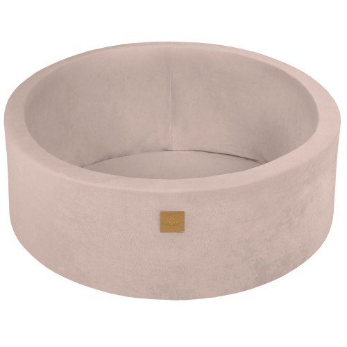 Round Ball Pit without balls, 90x30cm, Ecru, Velvet