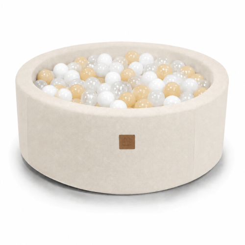 Outzy Round Ball Pit without balls, 90x30cm, Oat Blush Beige