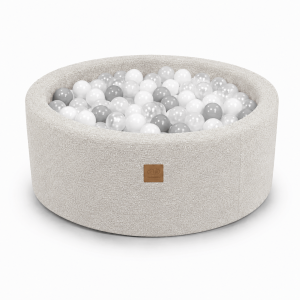 Outzy Round Ball Pit without balls, 90x30cm, Feather Fog Gray