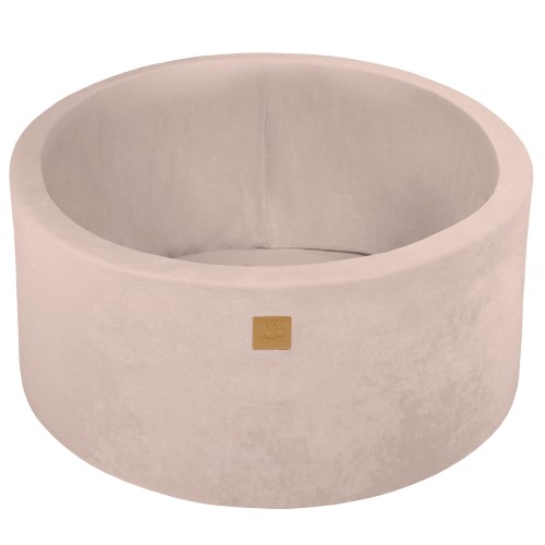 Round Ball Pit without balls, 90x40cm, Ecru, Velvet