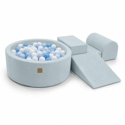 Outzy Foam 3 elements Playset with Ball Pit 90x30cm, without balls, Cloudberry Sky Blue