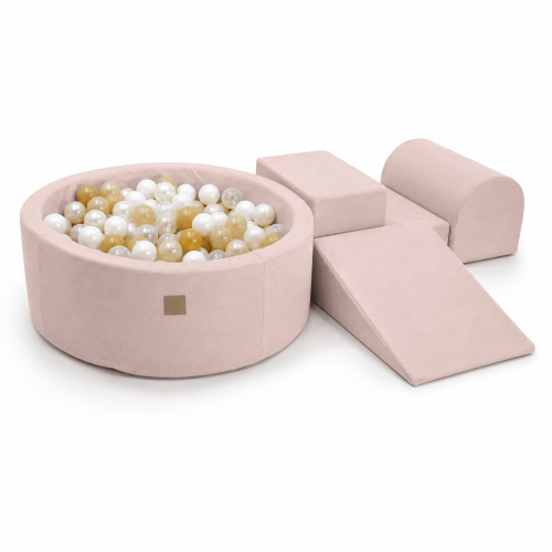 Outzy Foam 3 elements Playset with Ball Pit 90x30cm, without balls, Rosy Dune Pink