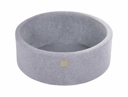 Round Ball Pit without balls, 90x30cm, Light Grey, Velvet