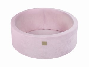 Round Ball Pit without balls, 90x30cm, Light Pink, Velvet