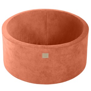 Round Ball Pit without balls, 90x40cm, Marsala Red, Velvet