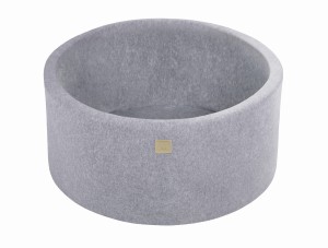 Round Ball Pit without balls, 90x40cm, Light Grey, Velvet