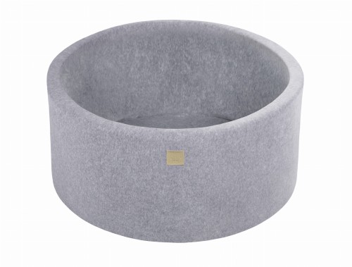 Round Ball Pit without balls, 90x40cm, Light Grey, Velvet