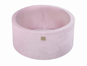 Round Ball Pit without balls, 90x40cm, Light Pink, Velvet