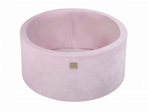 Round Ball Pit without balls, 90x40cm, Light Pink, Velvet