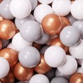 Round Ball Pit with 300 balls, 90x40cm, Light Grey, Velvet