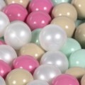 Round Ball Pit with 300 balls, 90x40cm, Light Grey, Velvet