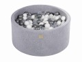 Round Ball Pit with 300 balls, 90x40cm, Light Grey, Velvet