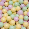Round Ball Pit with 250 balls, 90x40cm, Ecru, Velvet, Model Spring