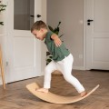Wooden Balance Board 80x30cm, Natural, Orange Felt