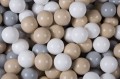 Round Ball Pit with 250 balls, 90x40cm, Light Grey, Cotton, Model Safari