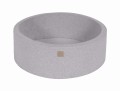 Round Ball Pit without balls, 90x40cm, Light Grey, Cotton