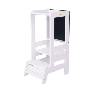 Wooden Learning Tower with Black Board, White