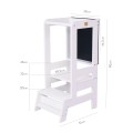 Wooden Learning Tower with Black Board, White