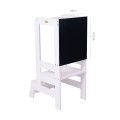 Wooden Learning Tower with Black Board, White