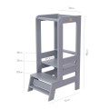 Wooden Learning Tower, Dark Grey