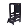 Wooden Learning Tower with Black Board, Black