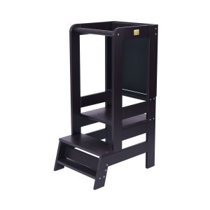 Wooden Learning Tower with Black Board, Black