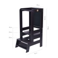 Wooden Learning Tower with Black Board, Black