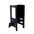 Wooden Learning Tower with Black Board, Black