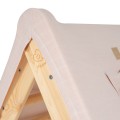 A house for children with a ladder 60x61 cm folding into the room. Wood, Linen, Viscose, A Pink House, Natural ladder