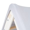 A house for children with a ladder 60x61 cm folding into the room. Wood, Linen, Viscose, Grey and Blue House, White ladder