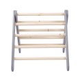 A house for children with a ladder 60x61 cm folding into the room. Wood, Linen, Viscose, Grey and Blue House, Grey ladder
