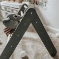 A house for children with a ladder 60x61 cm folding into the room. Wood, Linen, Viscose, Grey and Blue House, Grey ladder