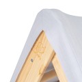 A house for children with a ladder 60x61 cm folding into the room. Wood, Linen, Viscose, Grey and Blue House, Natural ladder